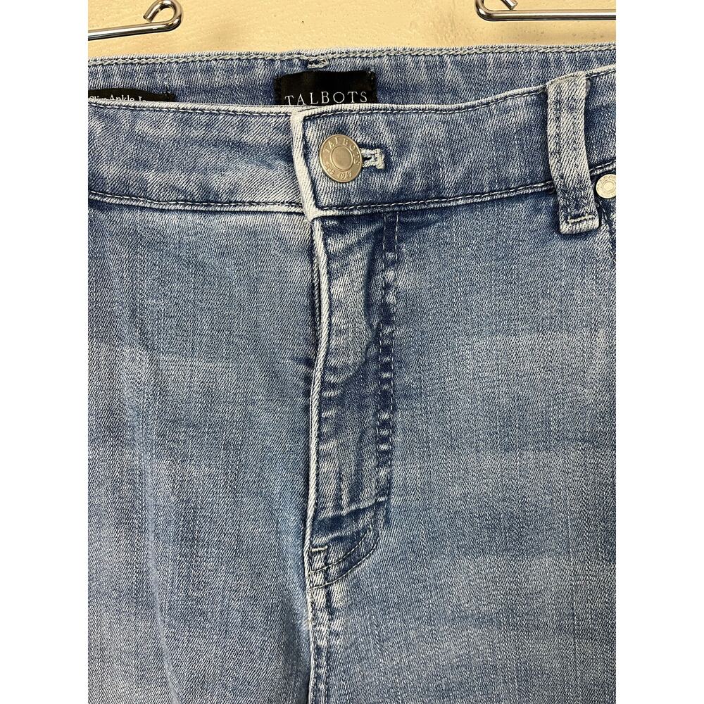 TALBOTS JEANS Slim Ankle Medium Wash Denim Womens Size 14 Stretch - Picture 2 of 11